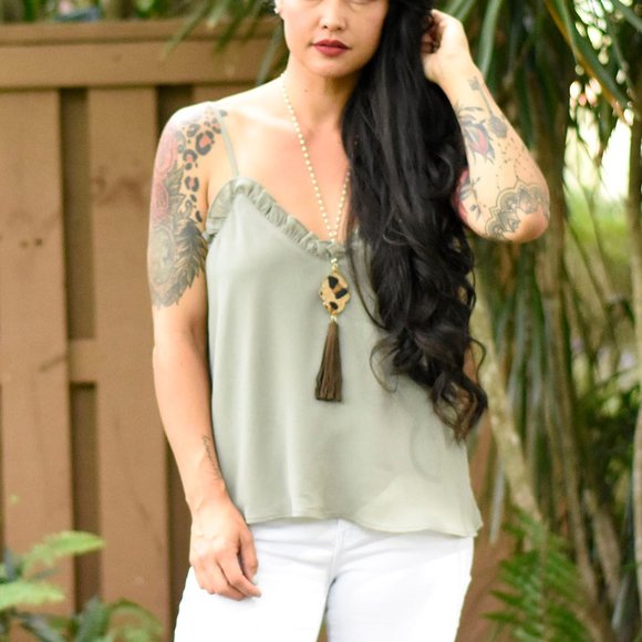 Sage Ruffled Camisole - Picture 4 of 4